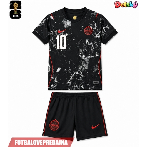 Lacne Dětský Futbalové dres Kanada Jonathan David #10 MS 2026 Krátky Rukáv - Preč (+ trenírky)